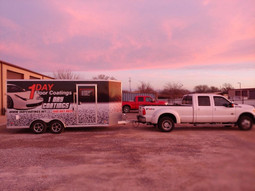 Our teams load up early every morning to get to the job site and install our 1 Day Coatings product! If you see our trailer rolling into your neighborhood - it means that one of your neighbors is about to have our beautiful flooring system installed! 